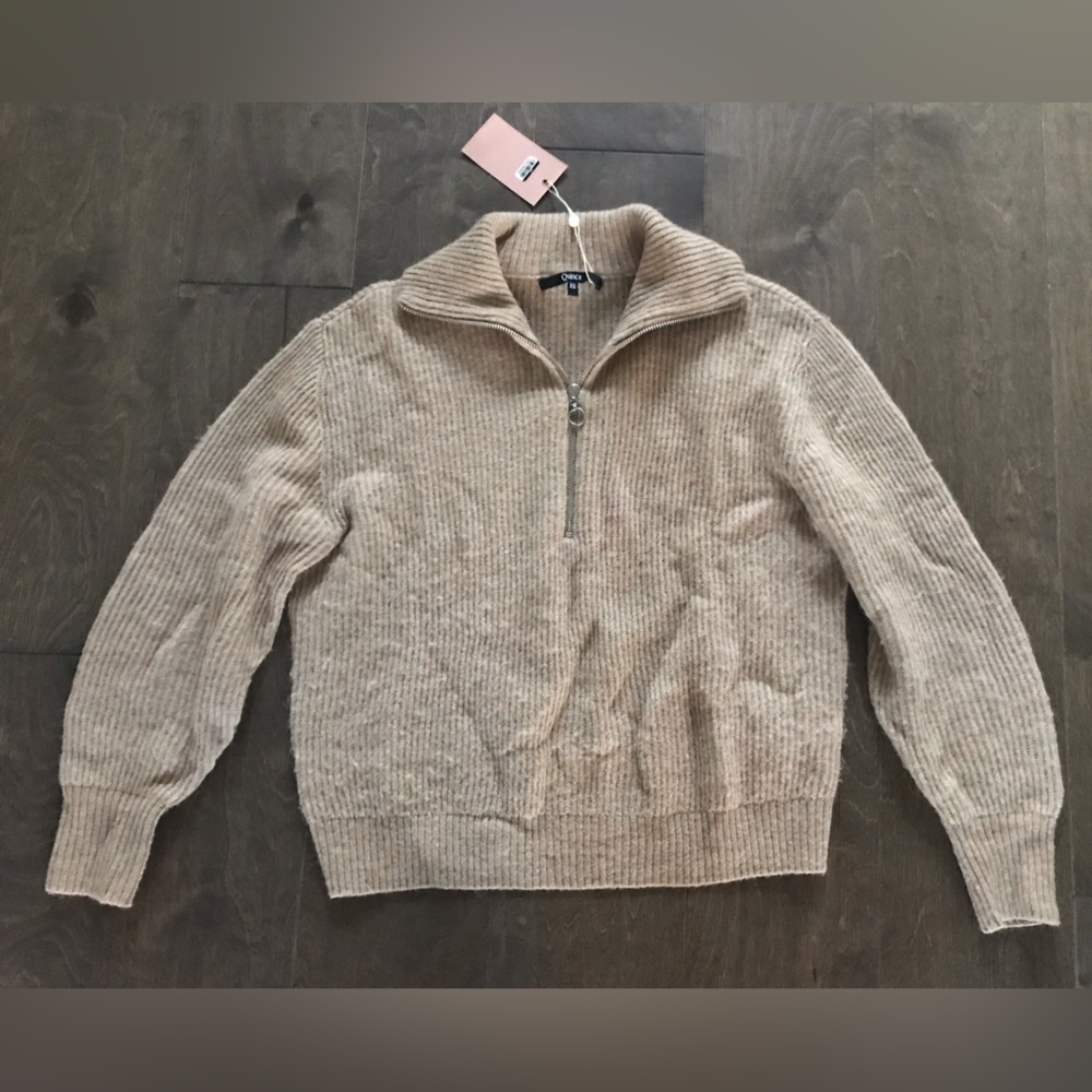 Quince Baby Alpaca-Wool Quarter Zip in Camel - XS - NWT - Picture 3 of 8